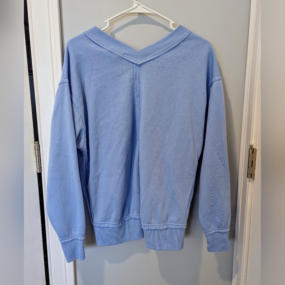 Women's Oversized V-neck Sweatshirt - Picture 2 of 4